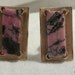Vintage Rhononite Anson Cuff Links Pink and Black