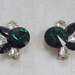 Vintage Nelly Emerald Green Earrings Glass Rivoli