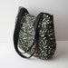 Black Shoulder Bag Purse Hobo Floral Print with Outside Pockets