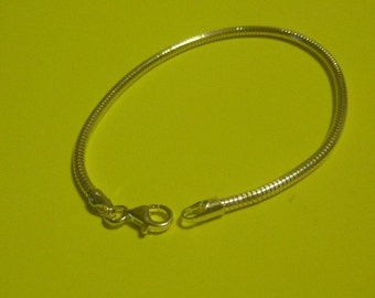 7 inch smooth italian sterling silver bracelet - 3 mm thick