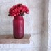 Ombre Red Vase / Bold Red Home Decor / flower vase / upcycled large jar / made to order
