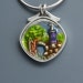 PMC, Sterling and Resin Castle Pendant