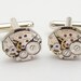 Steampunk Cufflinks vintage petite oval silver watch movements gears wedding mens formal wear cuff links jewelry by Steampunk Nation 1570