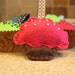 Shocking pink Cupcake with pearled beads keychain