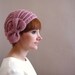 Dusty Rose Crochet Beret with Bow
