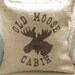 Burlap moose cabin pillow cover
