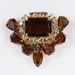 Brown Crystal Rhinestone Vintage Brooch