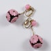Vintage Pink Plastic Floral Ball Earrings