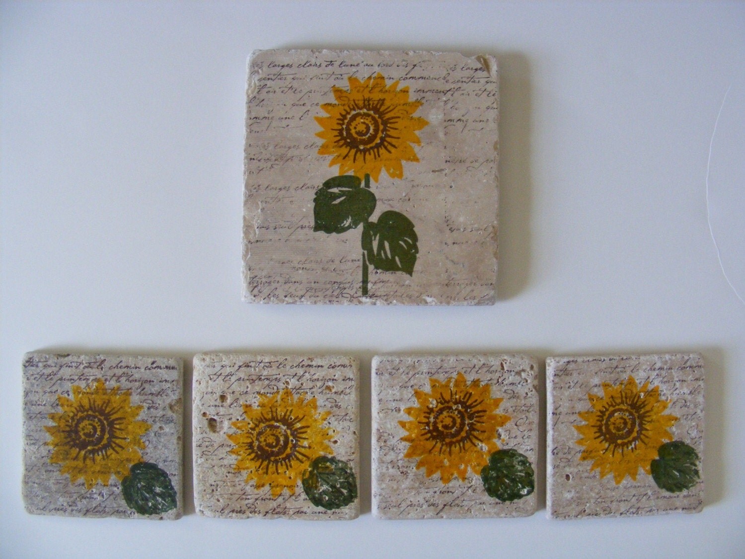 Mom Mothers Day Sunflower Coaster Gift by whimsycreationsbyann