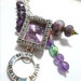 Purple/Watch Charm Zipper Pull/ Purse Watch Dangle/ Lampwork Bead Watch Dangle/ Purple Watch/ Belt Loop Watch