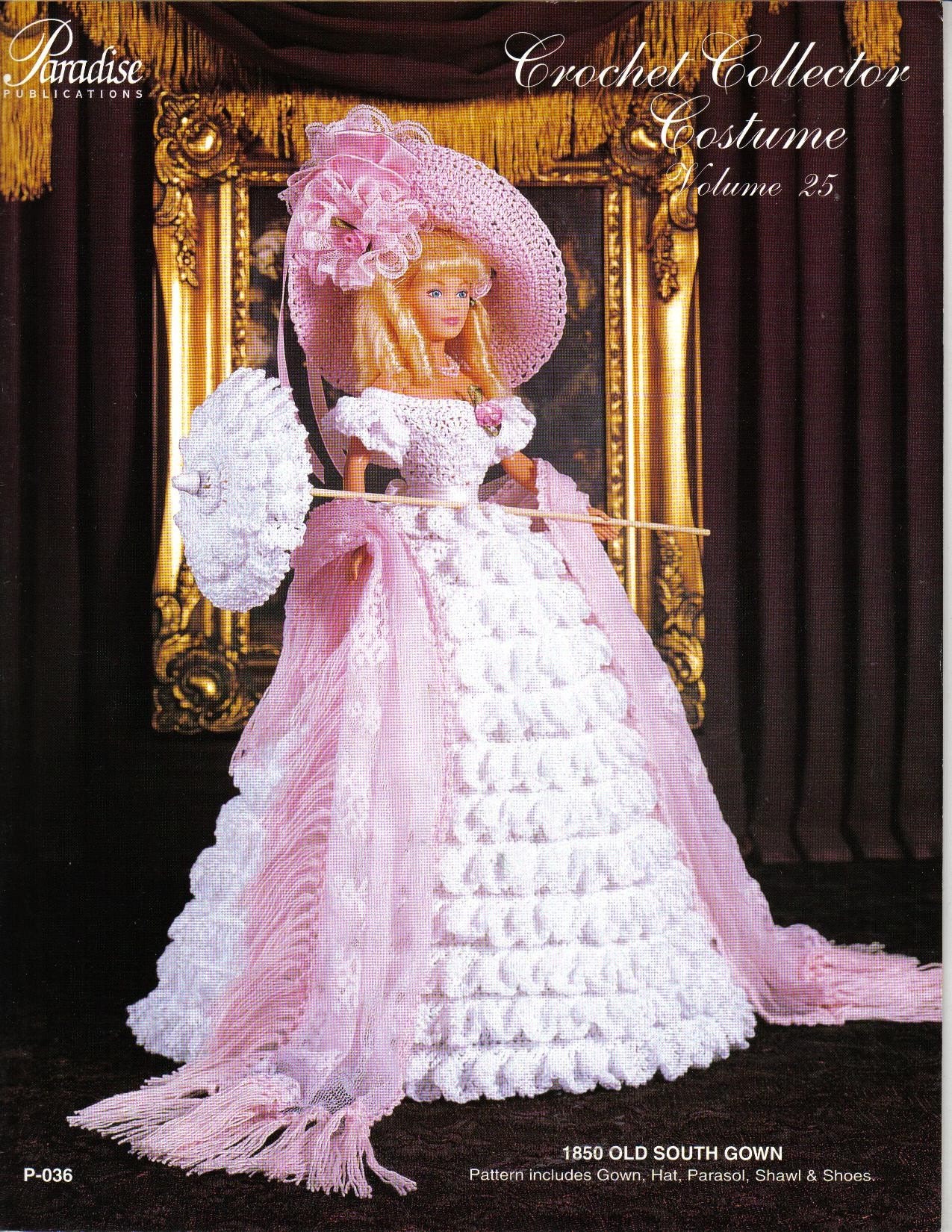 CROCHET Fashion Doll Dress Pattern / 1850 Old South Gown
