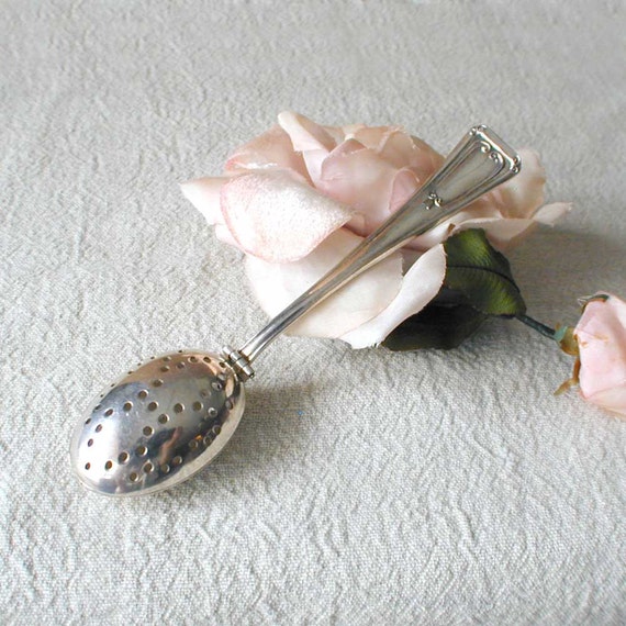 Antique Silver Tea Infuser Spoon
