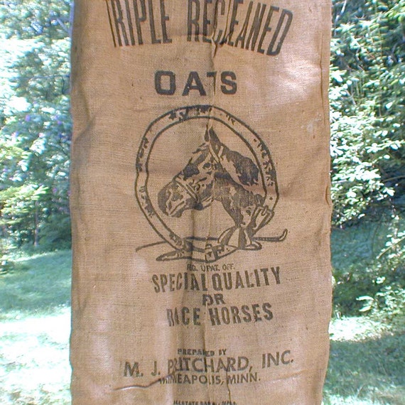 Pritchard Grain Oat Burlap Sack For Race Horses
