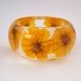 Yellow Resin Bangle. Chunky Resin Bracelet. Pressed Flower Bracelet. Real Flowers - Yellow Cosmos. Personalized Bridesmaid Gift. Engraved