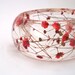 Red Resin Bangle. Chunky Bangle with Pressed Flowers. Real Flowers - Red Baby's Breath. Contemporary Botanical Jewelry. Personalized Gift