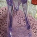 Lucite Vintage Steletto High Heel Shoe Purple Display Perfume Mini bottle Jewelry Showcase Hard Plastic Transparent 6.5 long