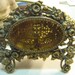 Perfume Bottle reinvented to Frame Ornate Filigree Gold tiny Cross beveled tinted glass Roses Flowers SALE