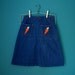 Reserved for Anne- Vintage Girl's 1970s Jean Skirt with Carrot Appliques- Size 10