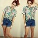 Floral Button Up Blouse M L
