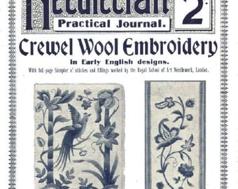Vintage Crewel Embroidery Lessons Needlecraft Practical Journal No 87 Series Digital Download