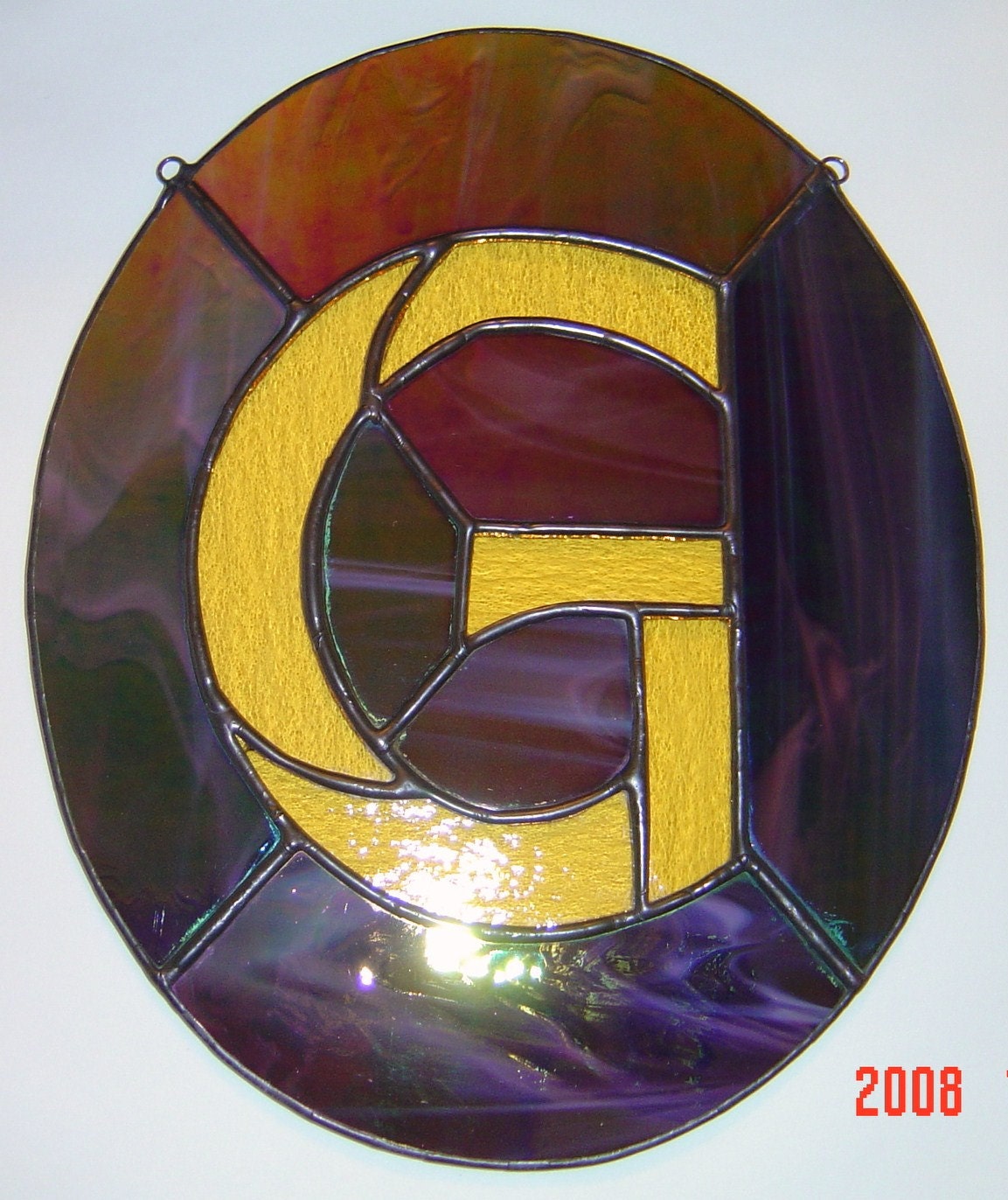 Letter G Initial CUSTOM Stained Glass Suncatcher