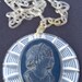 Sale 1930s Rare Clear Celluloid Black Cameo Pendant Link Vintage Necklace