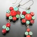 GENUINE Red CORAL and TURQUOISE Hand Made Sterling Silver Earrings