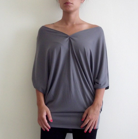 Oversize Top Grey cotton oversize 'Wings' Top by onor on Etsy
