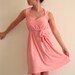 Pink Dress- Sweetheart Peachy Pink a line Dress with a matching ribbon