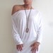 Cotton Shirt / Tunic- Oversize white Cotton Shirt/ Tunic with bat sleeves