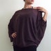 Oversize Sheer Knitted Top- Dolman oversize purple knitted top with bat sleeves ON SALE