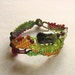 Organic freeform peyote series Seed beaded free form bracelet in shades of green and brown with agate bead and handmade polymer clay bead