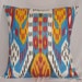 18x18 Silk cotton Uzbek Ikat Pillow case - handloom ikat fabric and hand dyed