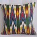 18x18 Silk cotton Uzbek Ikat Pillow case - handloom ikat fabric and hand dyed