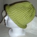 ADULT Hand knitted beautiful light green hat. Fits man or woman - size large/XL adult.