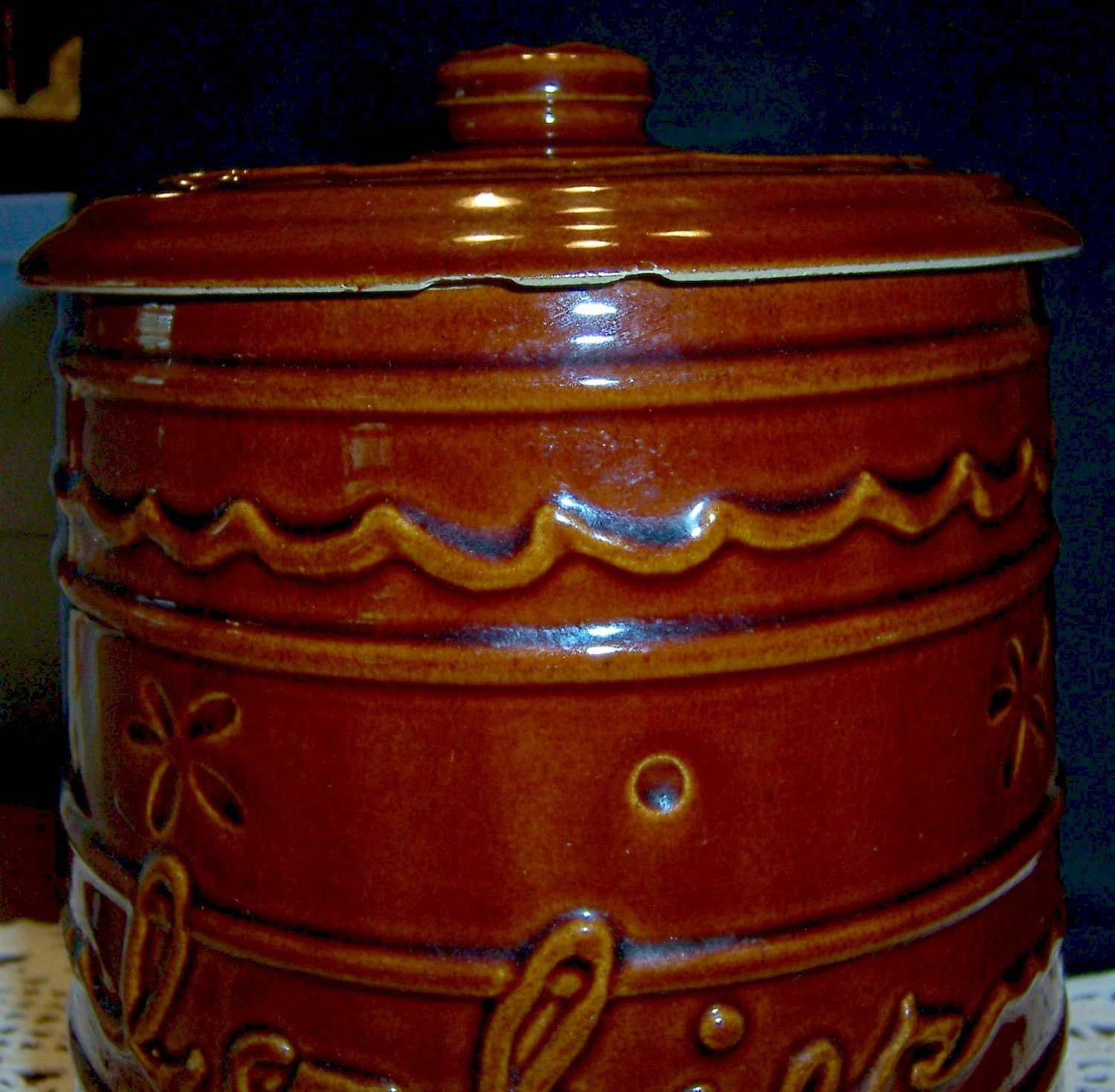 Vintage MARCREST USA Stoneware Pottery Cookie Jar