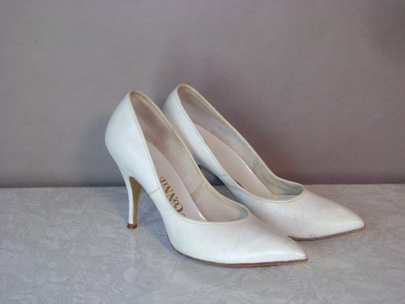 50s Heels 1950s Shoes Vintage White Glamour Marilyn Leather