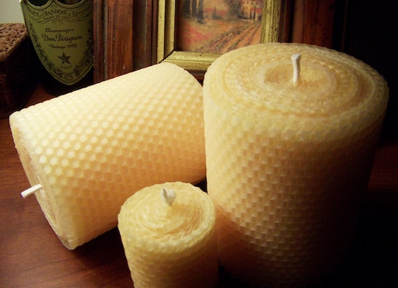  Candle, Beeswax Candle, Pillar Candle, 4x4 Pillar, Beeswax