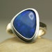 Sterling Silver Opal Ring, Natural Blue Stone, Lightning Ridge Opal, Strong Fire-made to order in your size
