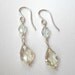 Aquamarine and Green Amethyst Earrings - Sterling Silver Beaded Briolette Dangle Earrings Beadwork Earrings