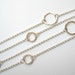 Circle Station Necklace - Sterling SIlver Long Necklace Hammered Circle Link Necklace