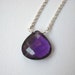 Clearance Sale - Amethyst Briolette Necklace - Sterling Silver Beaded Teardrop Pendant Necklace Faceted Amethyst