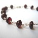 Garnet Bracelet - Beaded Bracelet Sterling Silver Beadwork Bracelet Rosary Bracelet Oxblood Red