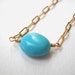 Turquoise Pebble Necklace - Gold Filled Beaded Nugget Necklace Beadwork Necklace