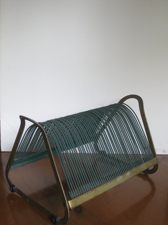 Vintage Retro Vinyl Record Holder Industrial Metal Display