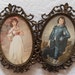 vintage PINKIE and BLUE BOY in detailed oval brass frames ... made in ITALY . lovely holiday or Christmas gift