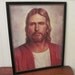 vintage JESUS framed print. 1989 Mormon, The Church of Jesus Christ of Latter-Day Saints large framed religious art, modern portrait