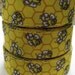 7/8 BUMBLE BEE With Honey Comb on Yellow Grosgrain Ribbon 6 1/2 YARDS Hair Bow Making Supplies Scrapbooking Sewing Crafts