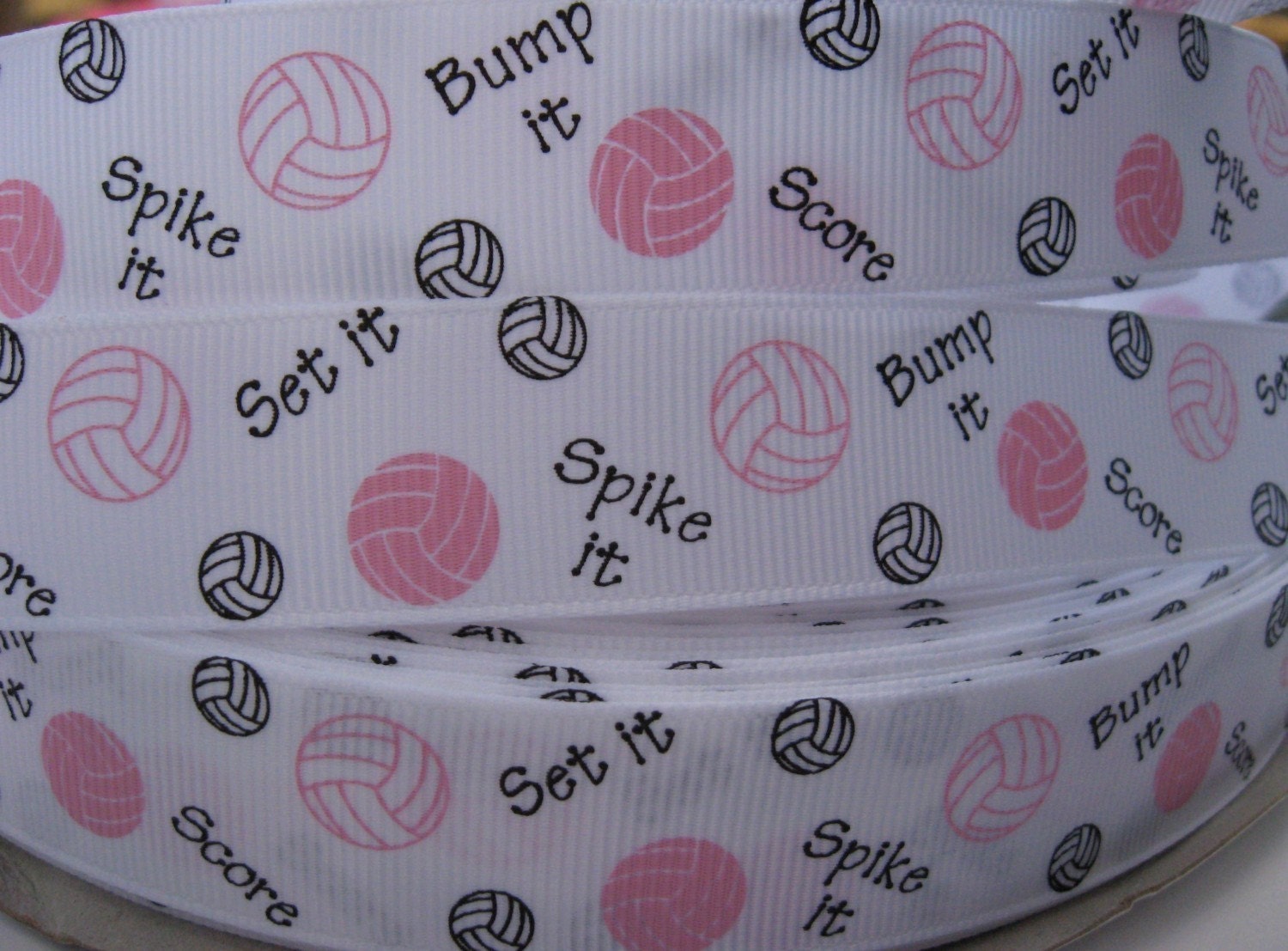 7/8 VOLLEYBALL Ribbon SPORTS Grosgrain Ribbon 2 1/2 YARDS