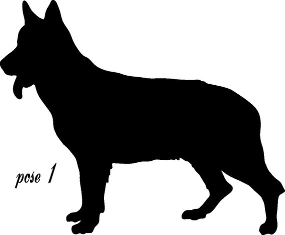 Items similar to 6 Inch German Shepherd Vinyl Dog Silhouette Decal on Etsy